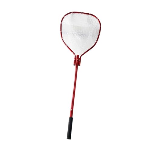 Filet de pêche télescopique et épuisette pliable légère en alu rouge