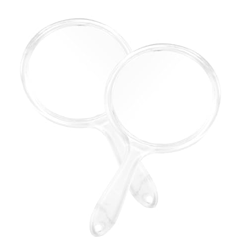 Espejo de Maquillaje Portátil de Mano Blanco con Luz LED