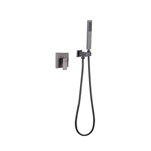 Mitigeur de douche noir mat en laiton haut de gamme avec pommeau mural pour salle de bain chic