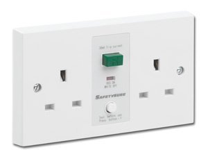 SafetySure RCD Socket White 2 Gang 13A 30mA