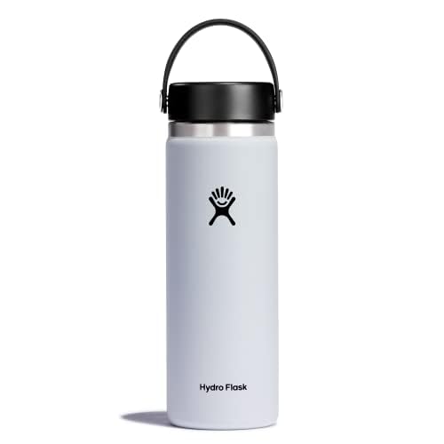 Hydro Flask Water Bottle – Insulated Stainless Steel – Wide Mouth Flex Lid, Non Spill, Leakproof and Refillable in 20 Oz