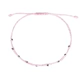 TRHDFW Anklet Bracelet - Beach Foot String Jewellery - Waterproof & Adjustable Ankle Bracelets for Women - Beaded Wax Rope Festival Accessories