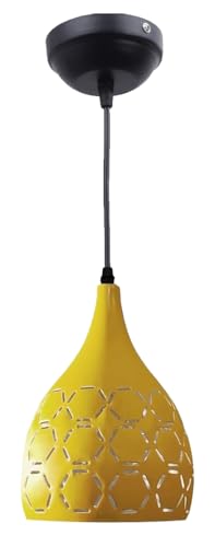 Image of GreyWings Yellow Aluminium Hanging Pendant Light for Ceiling Decorative Hanging Light,(Bulb not Included) Pack of 1