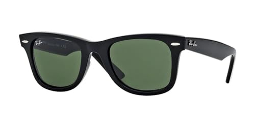 Ray-Ban RB2140 Original Wayfarer Polarized Square Sunglasses, Black/Green Polarized, 50 mm