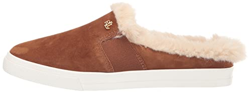 Lauren Ralph Lauren Jinny Faux Fur-Trim Mule Whiskey/Natural 9 B (M) #TOP7