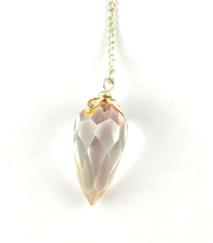 Jet International Cristal Quartz Gouttes Facette Pendule Sculpté À La Main Antique Inde Nouveau Design Top Reiki Radiesthésie Détecter Métal Trouver...