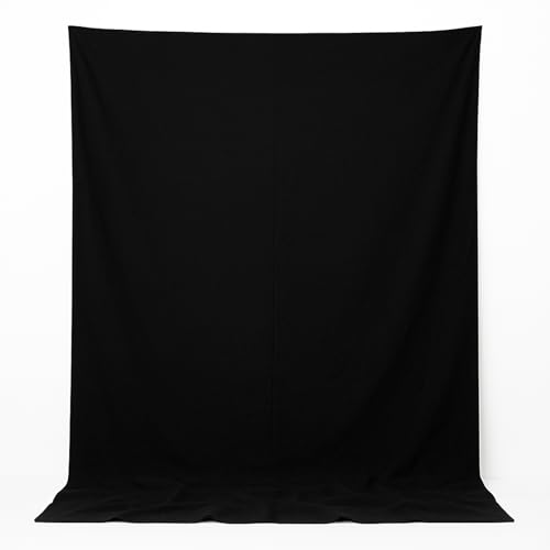 Fondo fotográfico negro, muselina plegable para fotografía, fondo de tela negra para fotografía de retrato, foto de producto, foto de grupo, montaje de películas, fotografía de marca. (negro, 2 x 3 m)