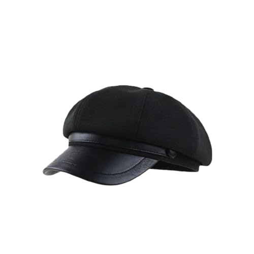 Béret à langue de canard chaud pour femme et bonnet octogonal élégant d'hiver