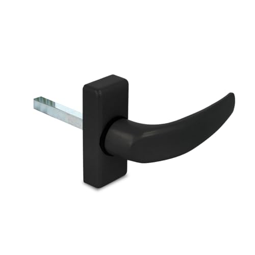 Amig - Manilla de Aluminio, Modelo Delta, Medida: 121 x 72 mm, Cuadradillo de 8 mm, Óptimo para Puertas de Interior o Exterior, Acabado: Negro