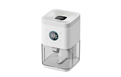 Deshumidificador 1800ML, Deshumidificadores de Humedad Eléctrico, Deshumidificador con filtro, purificación de aire,Deshumidificación inteligente,Temporizador de 24H, Ideal para Baños y Dormitorio