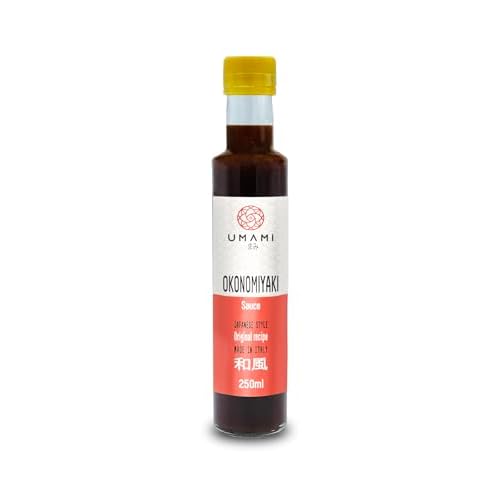 Umami Japanische Okonomiyaki Sauce 250ml - Mit Bio-Obst und Gemüse - Für Okonomiyaki, Takoyaki und Street Food - Ohne Konservierungsstoffe - Authentischer Geschmack