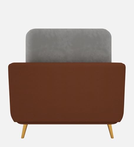 Image of Velvet Contemperory 1 Seater Sofa Couch with Cushion Chaise Lounge Sectional Perfect for Living Room & Bedroom Guests Home & Office (One Seater Brown & Beige)