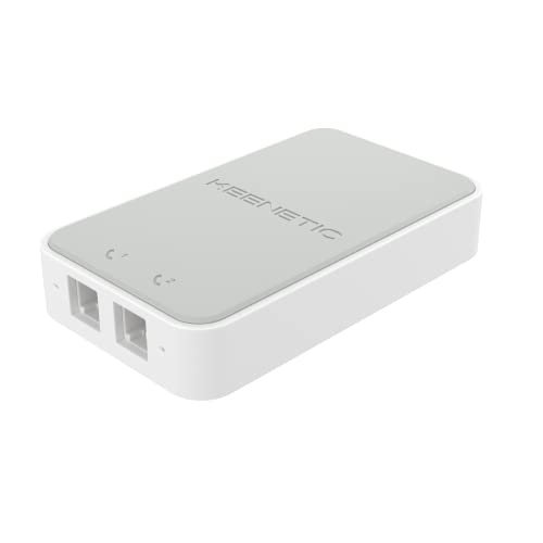 Keenetic Linear Adaptador USB de Base de teléfono analógico y DECT para enrutadores Keenetic, 2 Puertos RJ 11 FXS. para Acceso Simultáneo a WiFi Mesh y Telefonía por Internet
