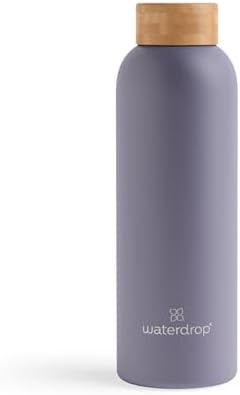 waterdrop® Edelstahl Trinkflasche 600ml - auslaufsichere Trinkflasche Kohlensäure geeignet - doppelwandige Thermosflasche für heiße & kalte Getränke - ideal für unterwegs, Büro & F