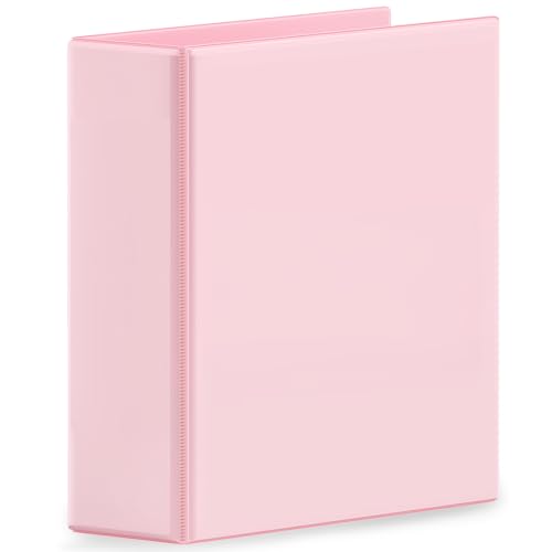 SUNEE 3 Ring Binder 3 Inch 1 Pack Clear View Binder Three Ring PVC-Free (Fit 8.5x11 Inches) for School or Office Supplies Pink