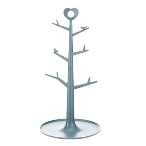 Mug Holder Tree - Removable Organizer Rack Stand With Hooks for Countertop Home Storage (Blue)