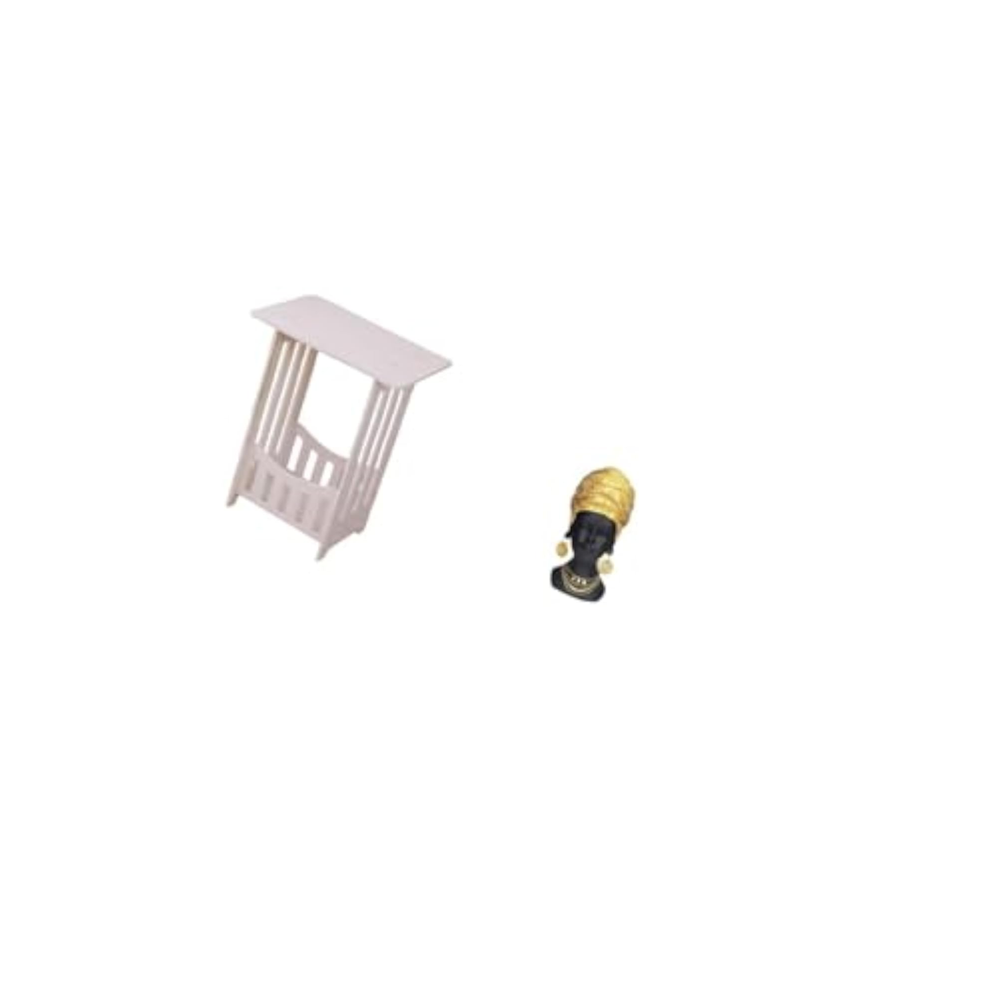 Practical Bedside Table with African Woman Statue Ornament