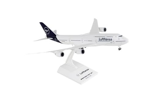 Skymarks Daron Lufthansa Boeing 747-8I 1/200 Scale Model with Landing Gear – Officially Licensed New Livery Collectible with Display Stand, Ages 14+