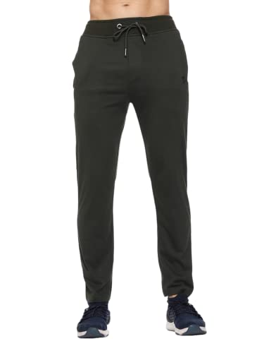 Image of MARK LOUIIS Track Pants for Men: Regular Fit Cotton Blend Lower with 2 Side Zipper Pockets, Back Pocket - Your Go-to for Running, Gym, and Comfortable Style.