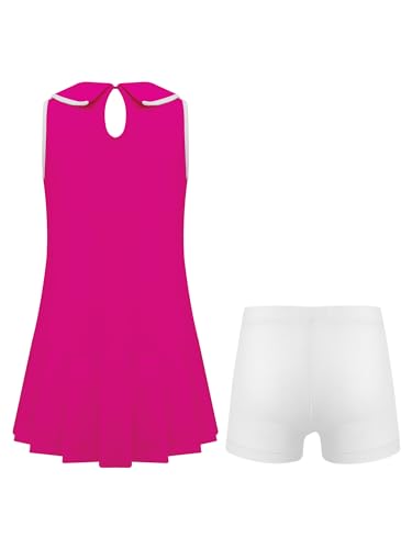 YEAHDOR Kids Girls 2 Pieces Tennis Golf Dress Tracksuit Set Shorts Racerback Tank Tops and Tennis Skirt Skorts4