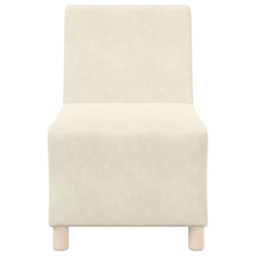 MOBCANT Sessel Creme 55 cm Samt Wohnlandschaft Couch Couchgarnitur Schlafsofa für Wohnung Büro Schlafzimmer Hotel – Bild 5