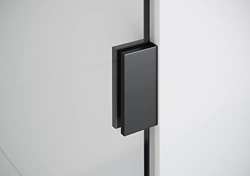 Glass Warehouse 78" X 20" Frameless Shower Door - Single Fixed Panel Matte Black Matte #TOP3