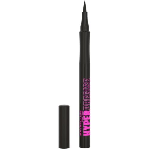 Maybelline New York Delineador de Ojos Líquido, Hyper Precise Allday Liner, Waterproof, Tono: 700 Satin Black