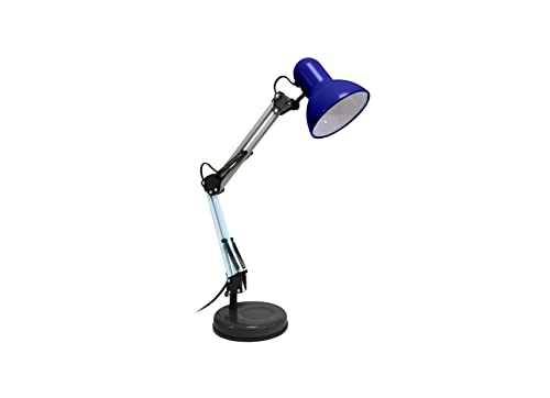 FISURA - Schreibtischlampe retro Ralph Schreibtischlampe dimmbar blaue, graue und schwarze us metall kompatibel mit E27. Glühbirne 14 x 14 x 57 Cover