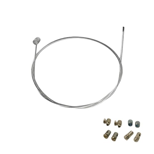 FortuneGlobe - Cable de embrague (1.3mde 2 mm, universal, con abrazadera de cables, compatible con motocicletas, quads y cortacéspedes, kit de reparación duradero y versátil pieza esencial para