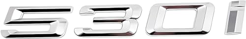 Image of 530i Emblem Decal Car Numbers Letters Decal Plating Badge 3D Metal Style Fit for 530i Accessories Silver