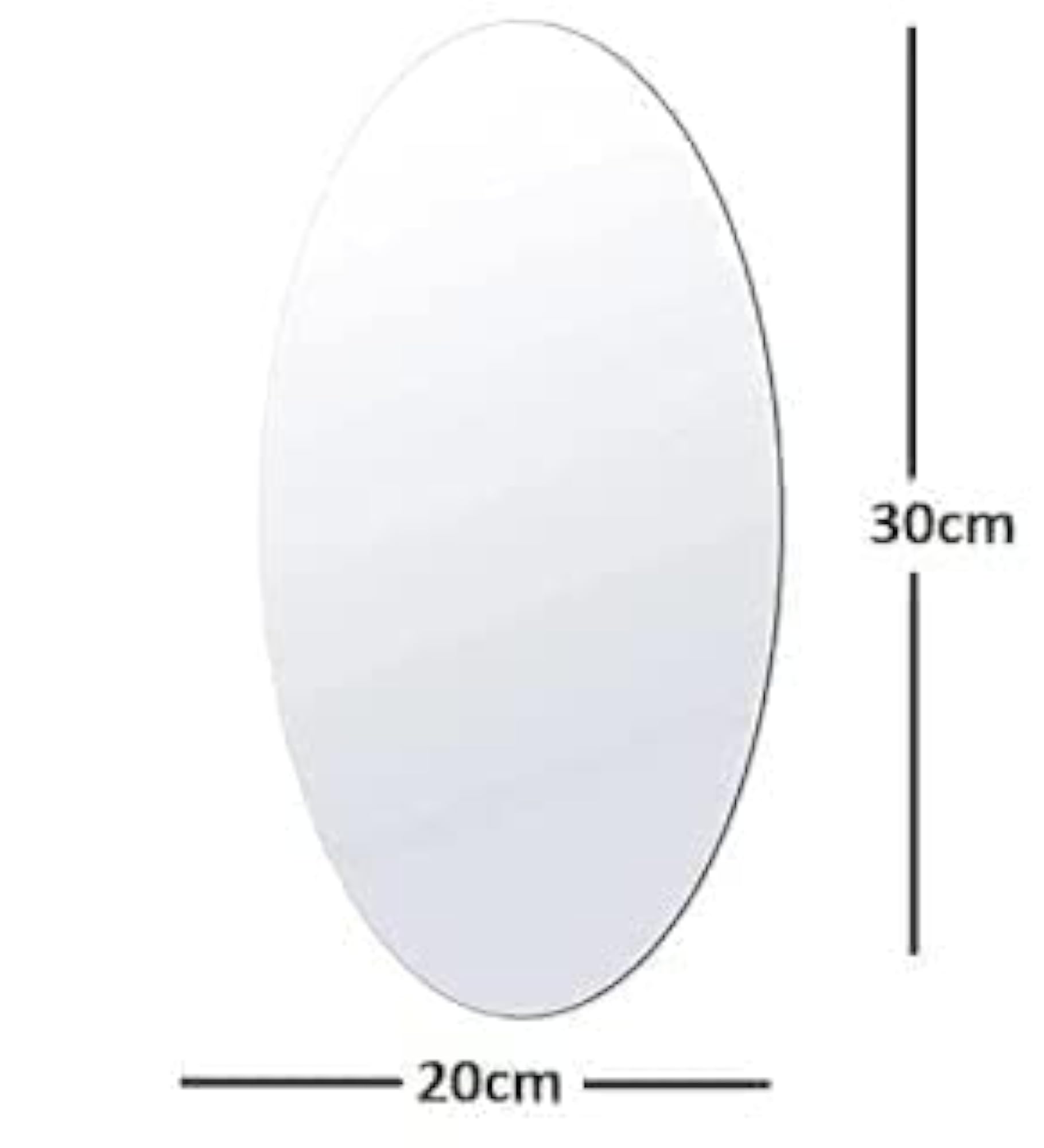 Oval Shape Adhesive Mirror Sticker for Wall