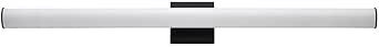 Maxim Rail-LED Bath Vanity Light with Tubular White Diffusers-4.75 inches high-Black Finish-48 Inch Size