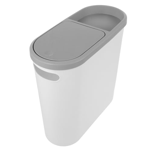 Caneca de basura rectangular con tapa para cocina y baño