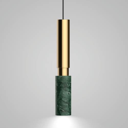 Lámpara colgante de mármol con tubo largo ajustable para iluminación de isla de cocina