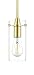 Effimero Small Hanging Pendant Light | Satin Brass Kitchen Island Light, Clear Glass Shade LL-P311-SB