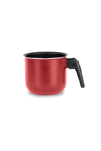 La mejor comparación de Cazos para leche - los preferidos. 42 Zanetti, Cazo para leche de aluminio, línea Adriatica, cazo para leche de 10 cm de diámetro, mango ergonómico, jarra de leche, color rojo, sin inducción, fabricada en Italia