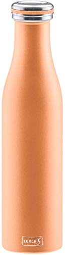 Lurch Germany Thermal Bottle for Hot and Cold Drinks Made of Double-Walled Stainless Steel (Pearl Orange, 25, oz. | 0.75l)
