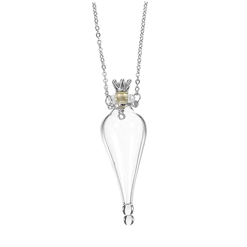 Abaodam Cork Mini Bottle Pendants and Necklaces with Cover, Decorative Glass Jars with Chain