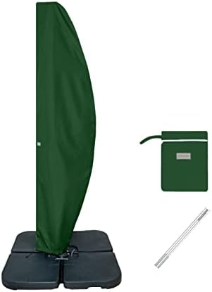 Garden Balsam Patio Umbrella Cover for 10 to 11FT Offset Umbrella, Water Resistant, Curved Cantilever and Straight Pole Parasol Outdoor Umbrellas Cover with Zipper and Rod…