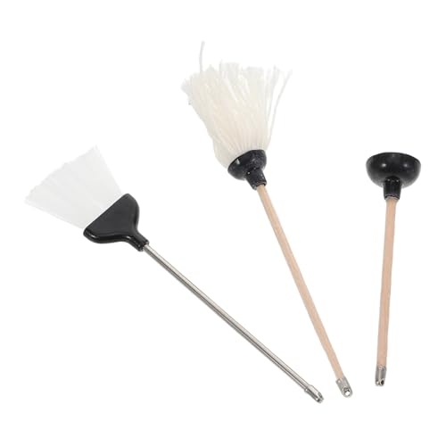 Kisangel Dollhouse Miniature Cleaning Tools Set of Mop Broom Plunger Sturdy Miniature Cleaning Kit for Bathroom