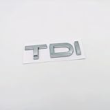 WBEBNBEH 3D Car Sticker Badge for TDI, Sticker Decals Sign Badge Waterproof Self-Adhesive Decorate Car Accessories,Silver