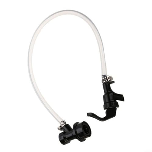 Besttoolifes Línea de cerveza con grifo de picnic y desconexión de bloqueo de bola para dispensación de barril de cerveza casera, tubo de PVC transparente de 50/100 cm con abrazaderas de acero