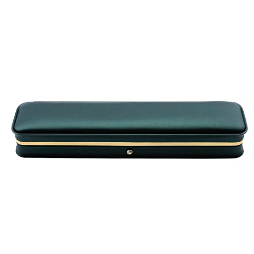 MY MIRONEY PU Leather Necklace Box Rectangle Blackish Green Bracelet Case Box Velvet Interior Jewelry Box Organizer Gift Box Display Case Chain Holder (9.45" x 2.17" x 1.38")