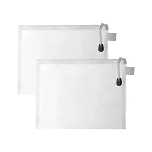 Image of 2 Stationary Transparent Pouch, Plastic Zipper Bags, Student Storage Bag, Document Bags, Certificates Bags, Pencil Pen Cases, Envelope Bag, Cosmetic Pouch with Zipper, Travel Organizer(Medium)