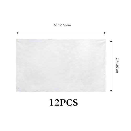 Drapeaux blancs vierges en polyester Boao lot de 12 pour décoration extérieure - 3