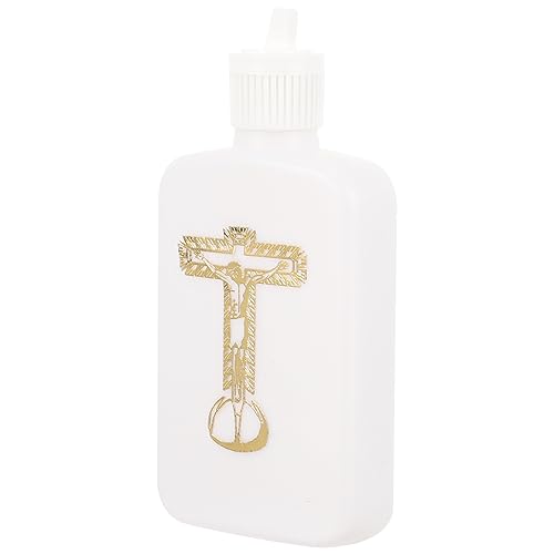 POPETPOP Botella De Agua Sagrada Católica Vacía Rellenable Cruz De Pascua Para Rituales Religiosos Para Bautizos y Ceremonias
