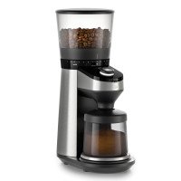 Close-up of the OXO On Conical Burr Coffee Grinder's grind adjustment dial