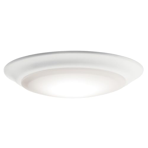 Kichler Gen I LED Downlight in White, 7.5" Ceiling Flush Mount Interior Dimmable Light, 3000K, (7.5" x 1.5"), 43846WHLED30