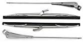 Eckler's Premier Quality Products 57159958 Chevy Windshield Wiper Arms & Blades Polished Stainless Steel