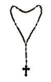Black Beads Large Wood Wall Rosary 30